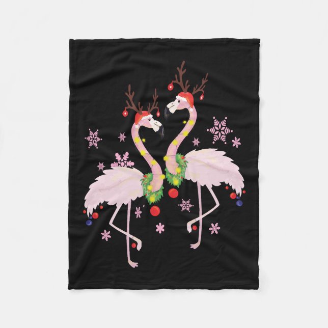 Manta Polar Navidades Flamingo (Anverso)