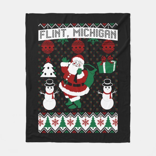 Manta Polar Navidades Flint Michigan (Anverso)