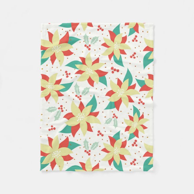 Manta Polar Navidades Flores Y Mistletoe (Anverso)