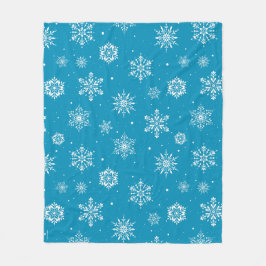 Manta Polar Navidades Folk Snowflakes IceBlue Fleece Blanket