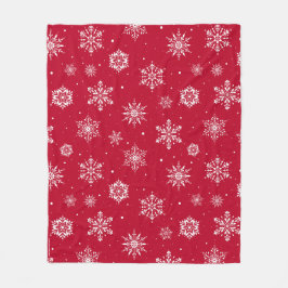 Manta Polar Navidades Folletos De Snowflakes Red Fleece Blanke