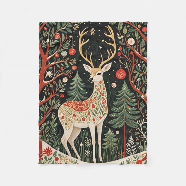 Manta Polar Navidades forestales de medianoche (Anverso)