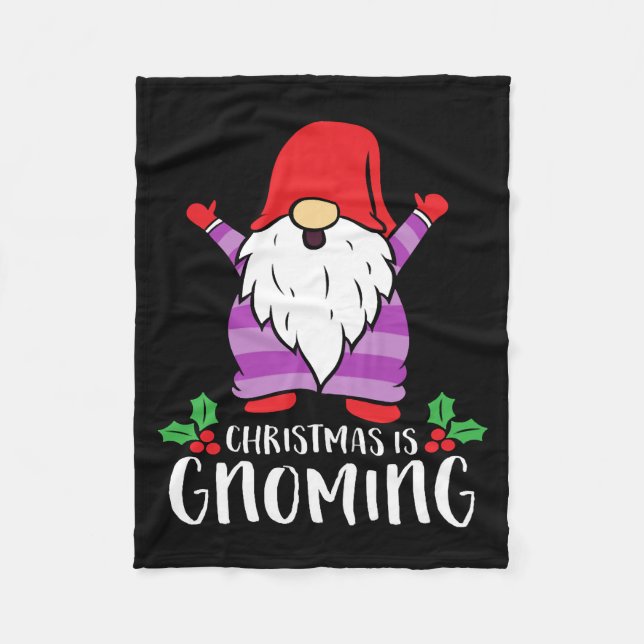 Manta Polar Navidades Funny Gnomes (Anverso)