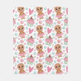 Manta Polar Navidades Gingerbread Cookie Chica Candy & Cupcake