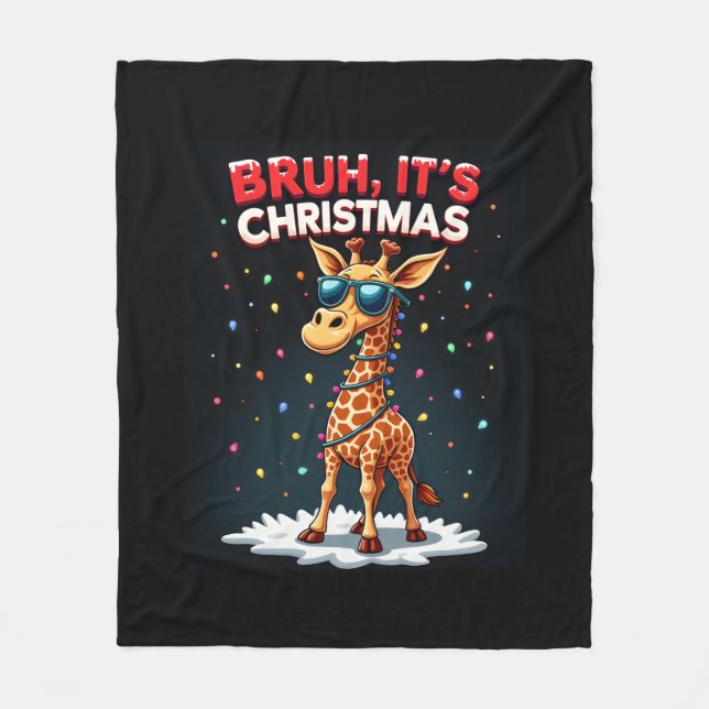 Manta Polar Navidades Giraffe Dabbing Long Sle (Anverso)