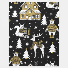 Manta Polar Navidades Gold 60x80 Fleece Blanket
