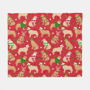 Manta Polar Navidades Golden Retriever