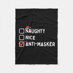 Manta Polar Navidades graciosos anti-masker de Naughty Nice Qu