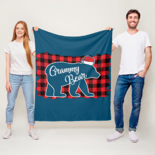 Manta Polar Navidades Grammy Bear Navidades Red Plaid Buffalo