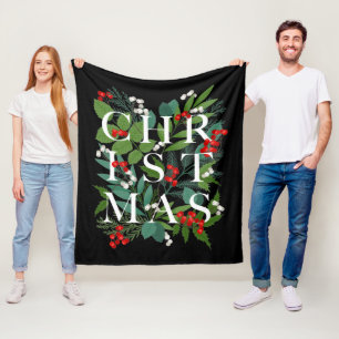 Manta Polar NAVIDADES Greenery Berries