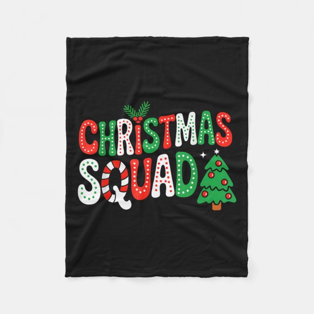 Manta Polar Navidades Groovy Squad Xmas Tree Familiar Coincide (Anverso)
