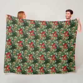 Manta Polar Navidades Holly y Red Bows Fleece Blanket