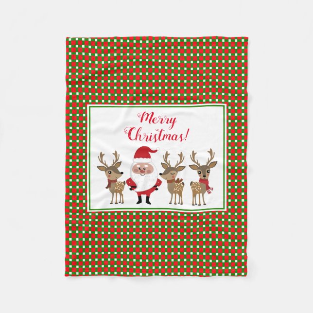 Manta Polar Navidades juegan a ser renos navideños (Anverso)