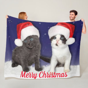 MANTA POLAR NAVIDADES KITTENS