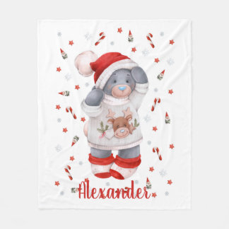 Manta Polar Navidades lindo oso