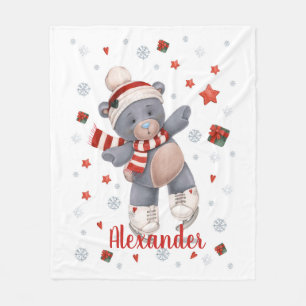 Manta Polar Navidades lindo oso