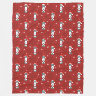 Manta Polar Navidades lindos Schnauzer Perro Snowflake Patrón 