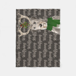 Manta Polar Navidades: Lobo irlandés con nombre de perro