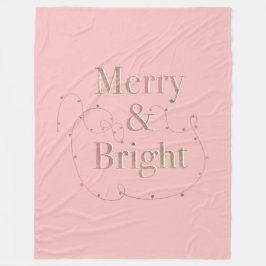 Manta Polar Navidades Lux Merry and Bright on Pink