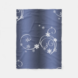 Manta Polar Navidades Metálicos Verde azulados, Swirls Blancos