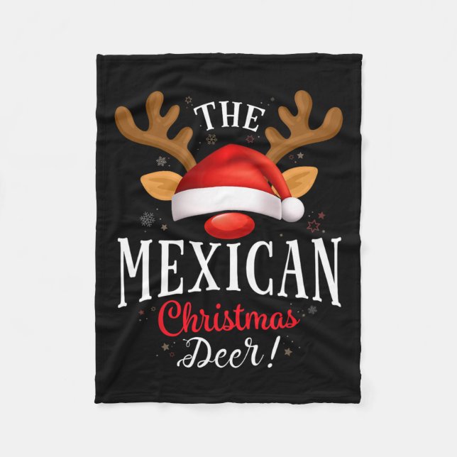 Manta Polar Navidades mexicanos con pareja de Navidad Deer Pjs (Anverso)