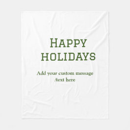 Manta Polar Navidades mínimos de vacaciones felices verdes