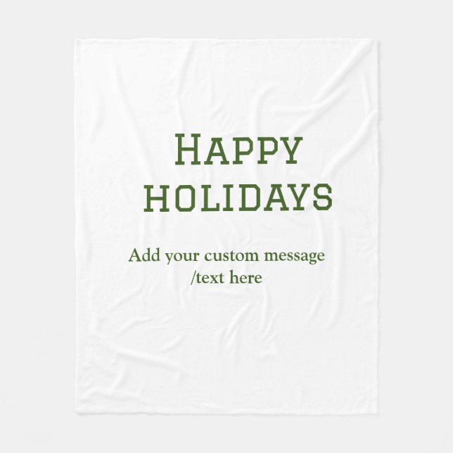 Manta Polar Navidades mínimos de vacaciones felices verdes (Anverso)