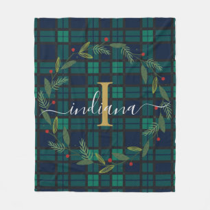 Manta Polar Navidades Monogramas Plásticos Clásicos Wreath Tar