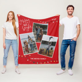 Manta Polar Navidades moros y brillantes iluminan foto familia
