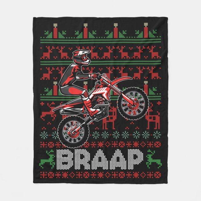 Manta Polar Navidades Motocross Braap Dirt Bike (Anverso)
