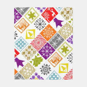 Manta Polar Navidades multicolores