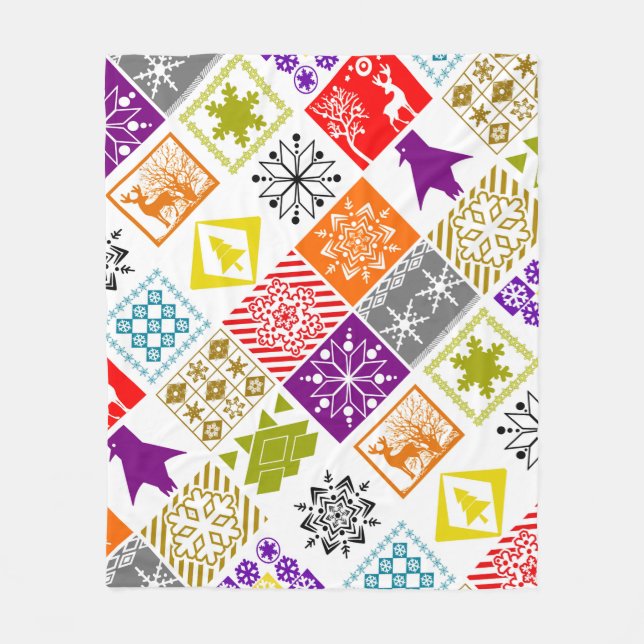 Manta Polar Navidades multicolores (Anverso)