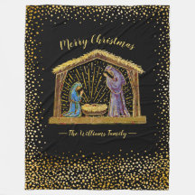 Navidades Natividad Manger Gold Black Family Nombr