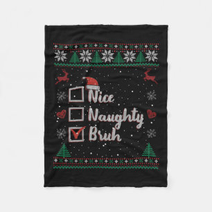 Manta Polar Navidades Naughty Bruh Graciosa Lista de Mujeres d