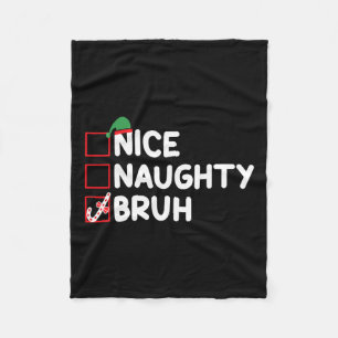 Manta Polar Navidades Naughty Bruh Graciosa Lista de Mujeres d