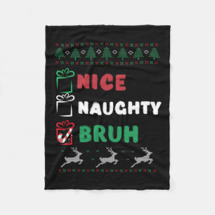 Manta Polar Navidades Naughty Bruh Graciosa Lista de Mujeres d