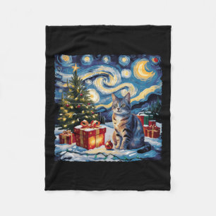 Manta Polar Navidades nocturnos estrellados No pedigrí Cat Van
