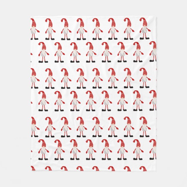 Manta Polar Navidades nórdicos Gnomes Personalizado Patrón gri (Anverso)