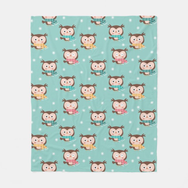Manta Polar Navidades Owls Fleece Blanket (Anverso)