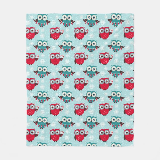Manta Polar Navidades Owls Fleece Blanket (Anverso)