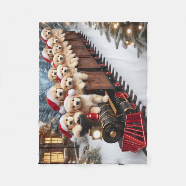 Manta Polar Navidades para niños en blanco (Anverso)