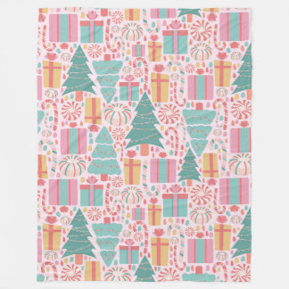 Manta Polar Navidades Pastel Alegran Patrón Sin Marea