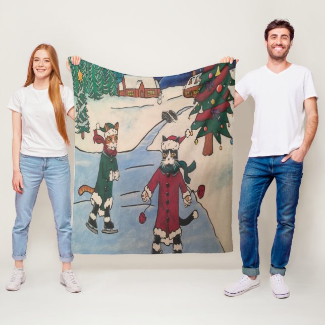 Manta Polar Navidades Patinaje sobre hielo (In situ)