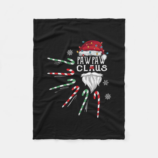 Manta Polar Navidades Pawpaw Claus Pawpaw Beard Candy Cane (Anverso)