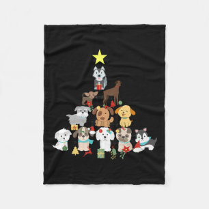 Manta Polar Navidades Perro Árbol Cute Gracioso Perro Cachorro