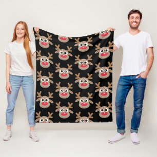Manta Polar Navidades Personalizado de renos Patrón diversión