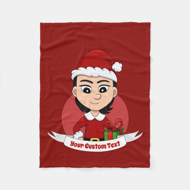 Manta Polar navidades personalizados chica personalizado faja  (Anverso)