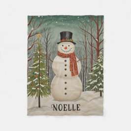 Manta Polar Navidades personalizados de la escena nevada de Fr