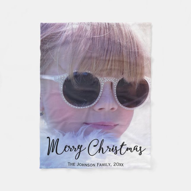 Manta Polar Navidades personalizados fleece Blankets add Photo (Anverso)