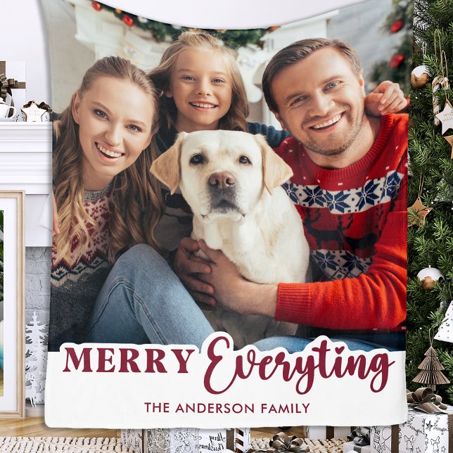 Manta Polar Navidades Personalizados Foto Merry Everything (Subido por el creador)